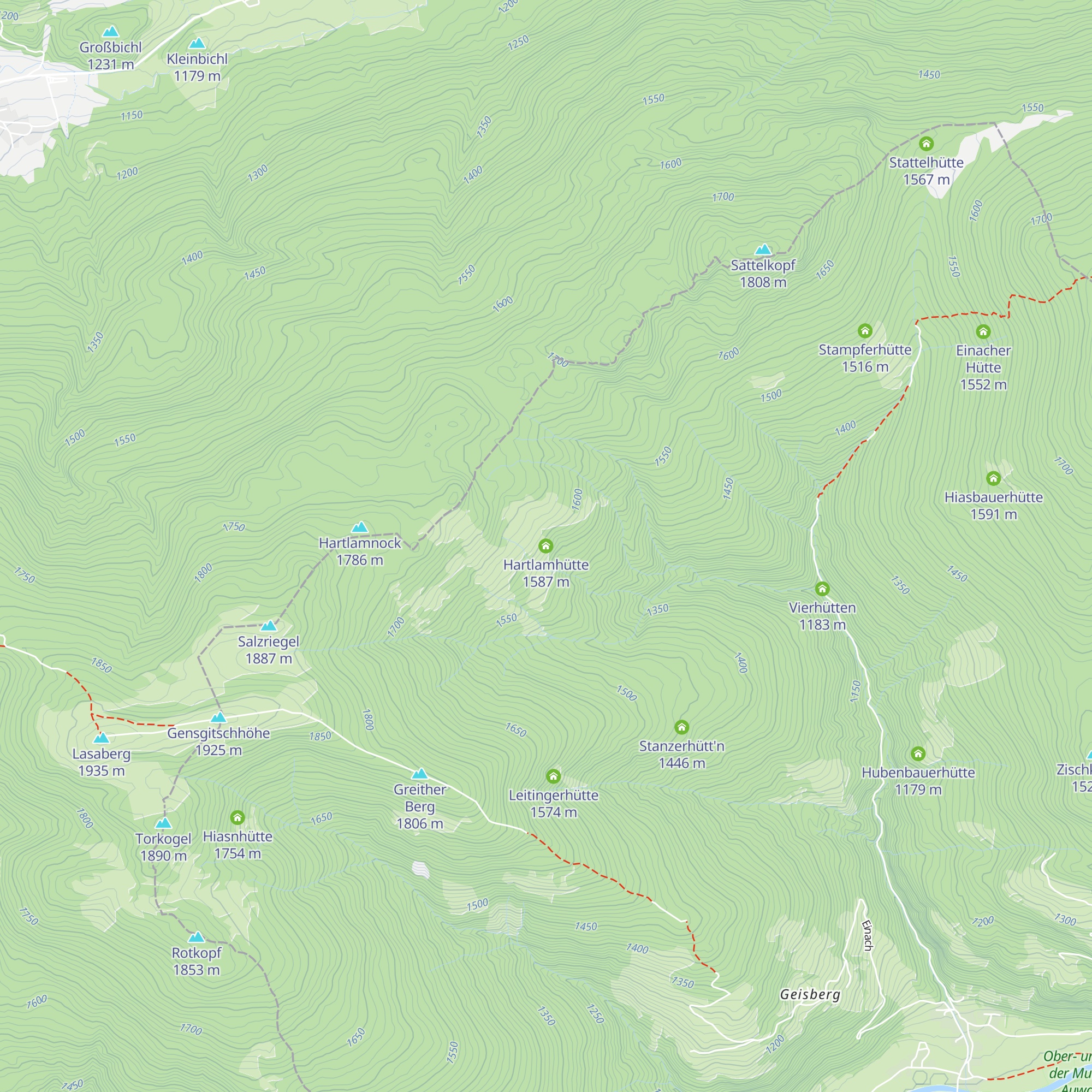 Hartlamhütte map