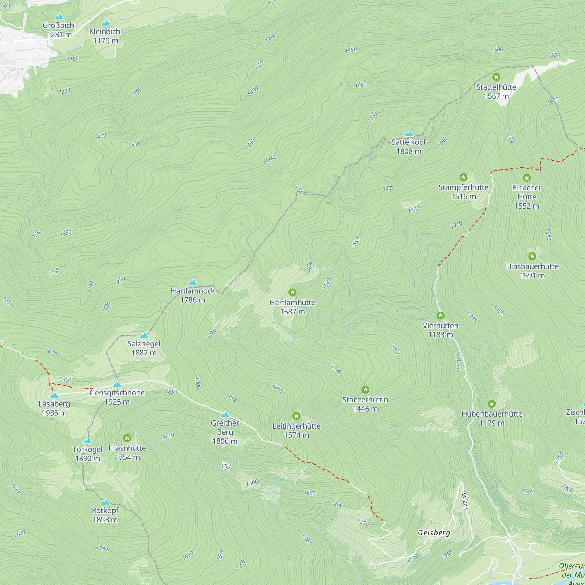 Hartlamhütte map