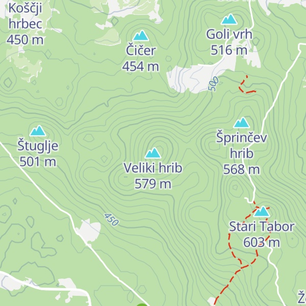 Map of Veliki hrib