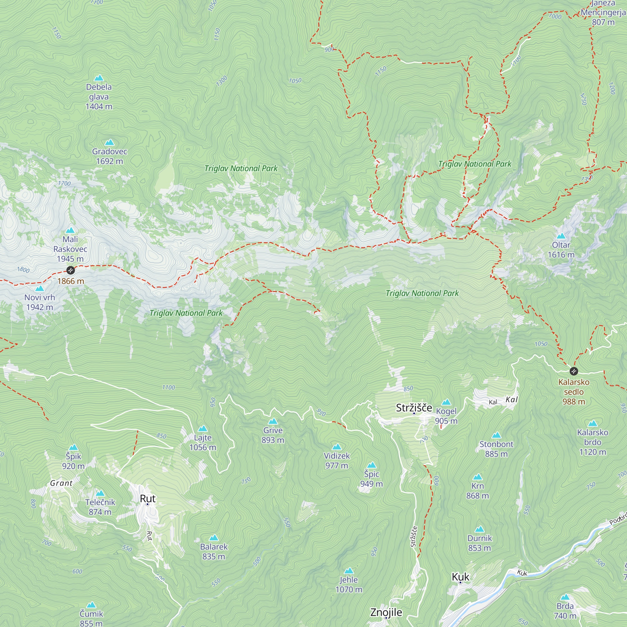 Lovska koča na Saneku map