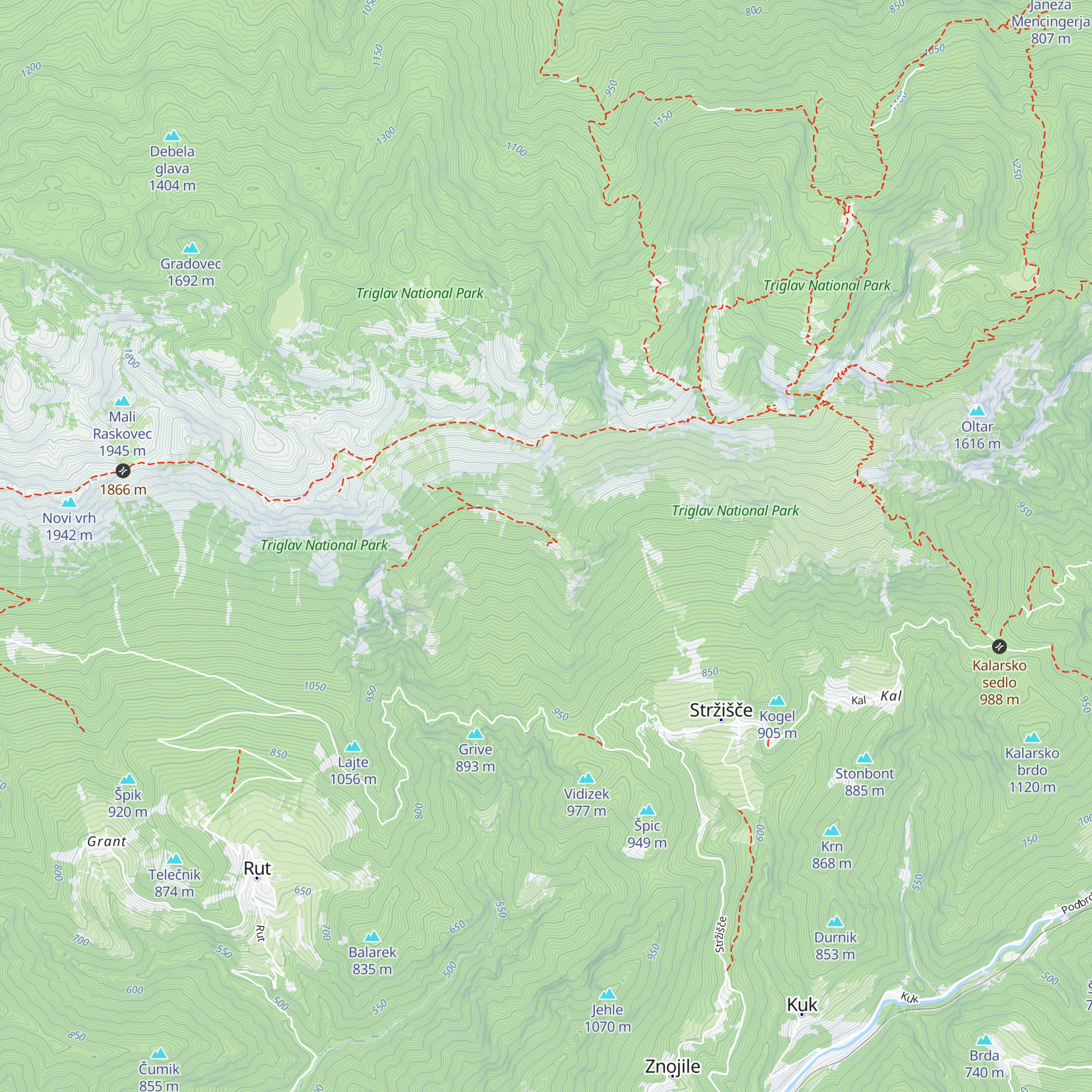 Lovska koča na Saneku map