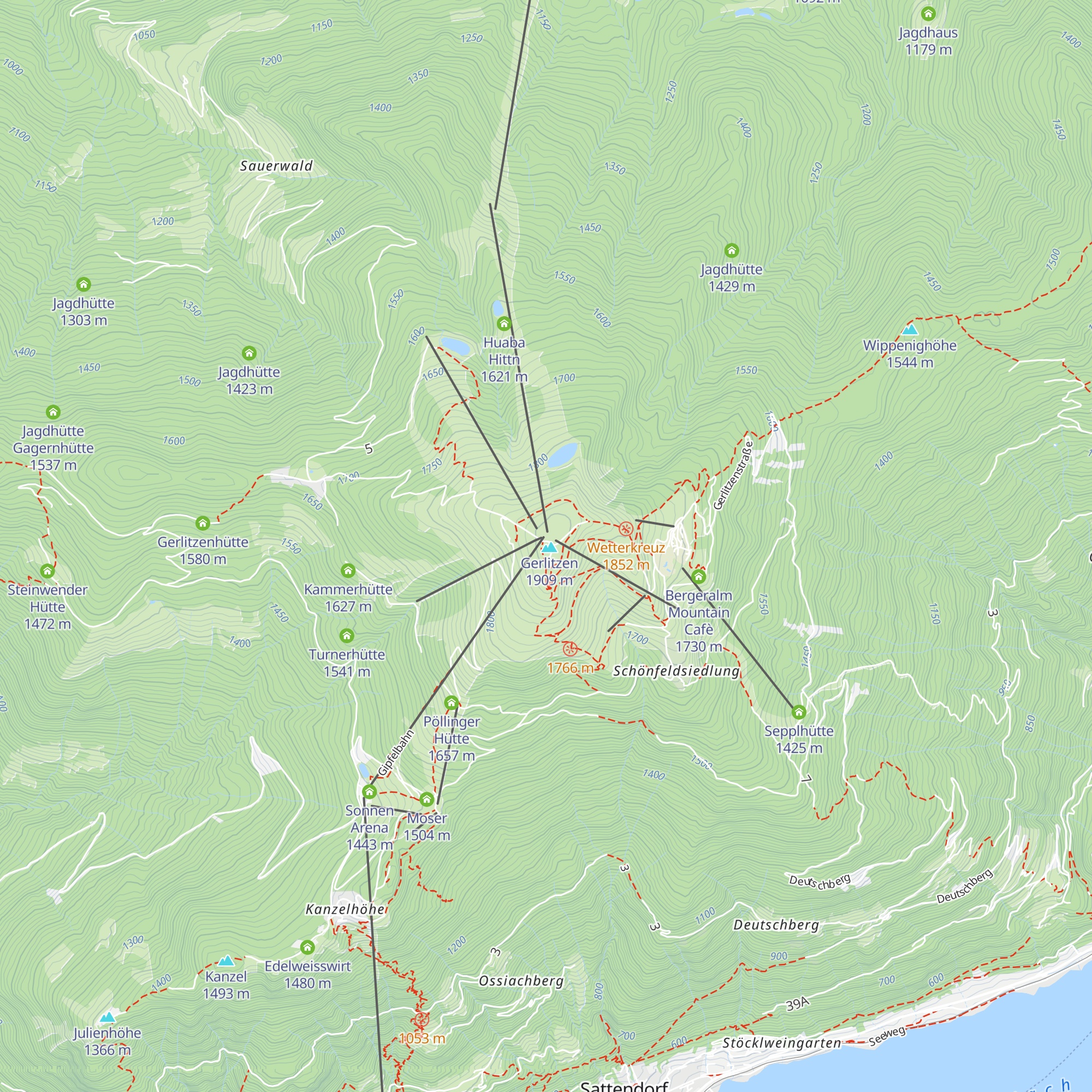 Gerlitzen Gipfelhaus Restaurant map