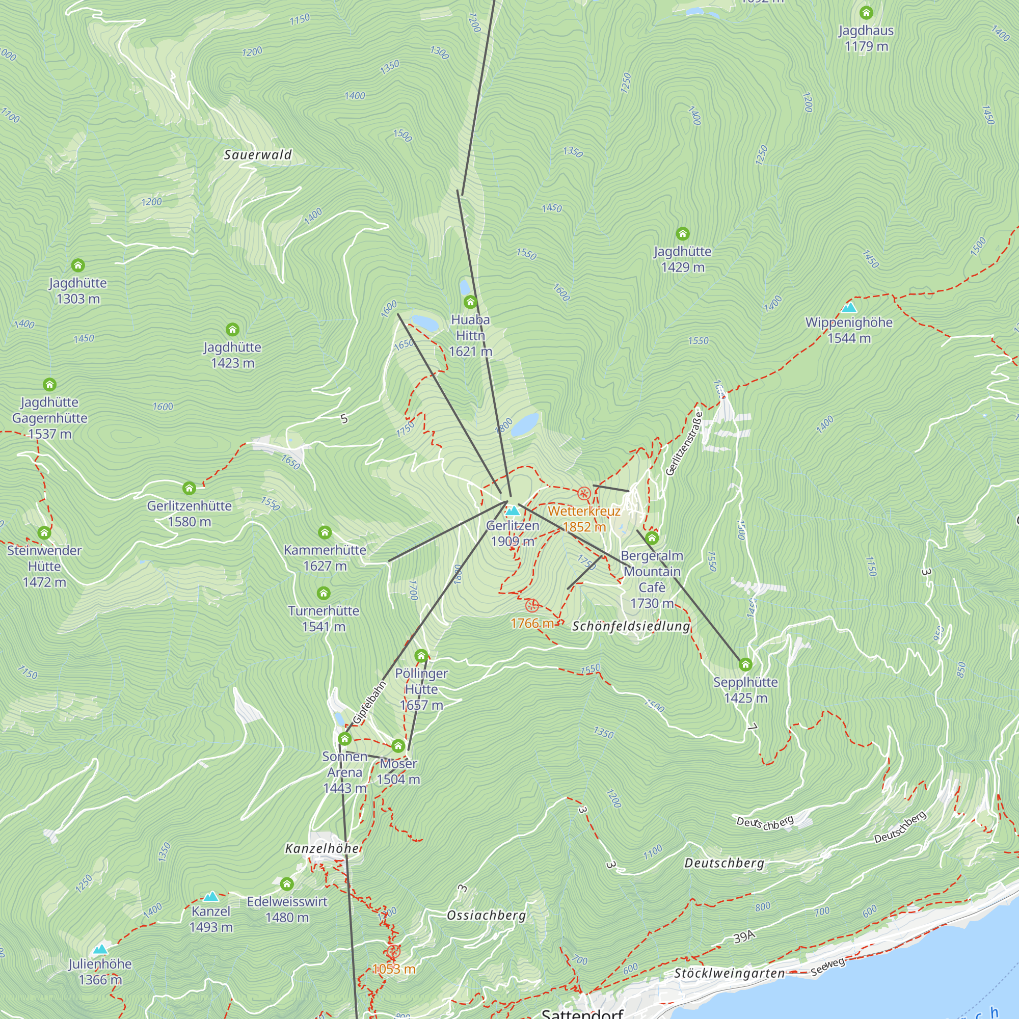Gerlitzen Gipfelhaus Restaurant map
