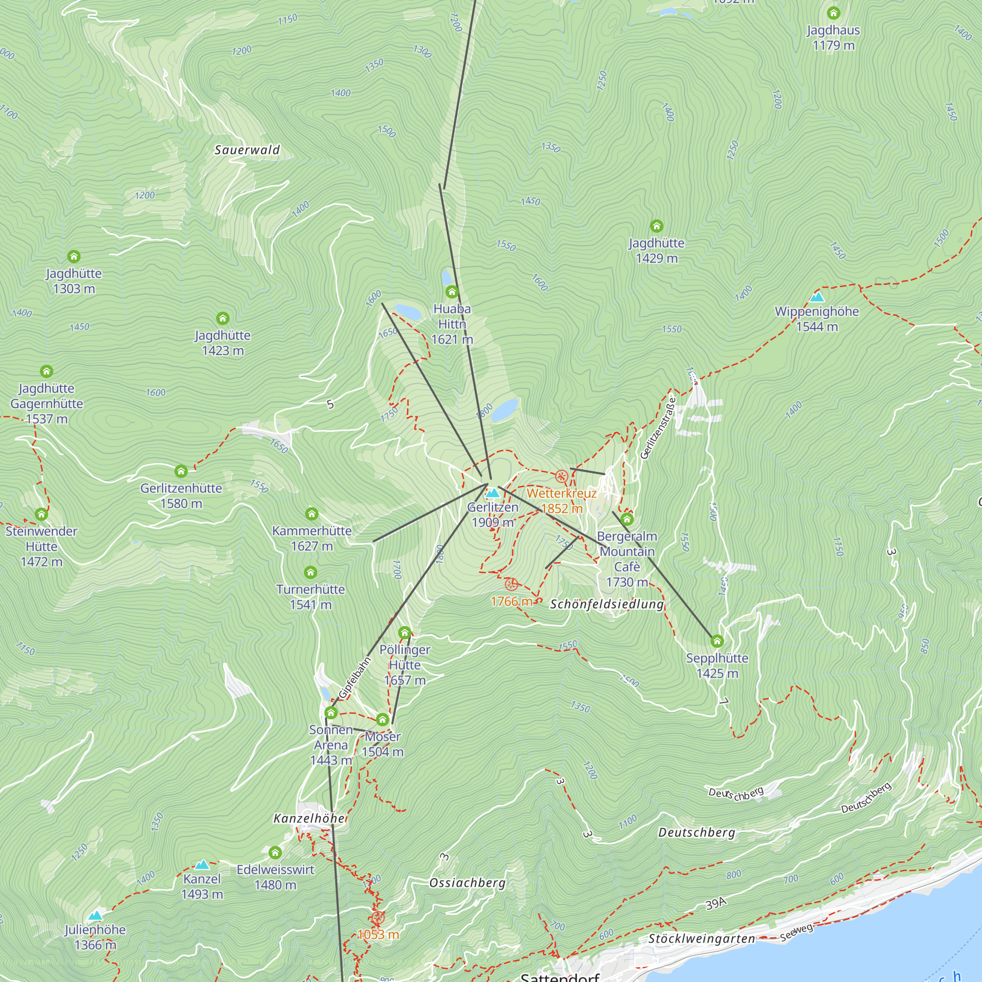 Gipfelhaus Gerlitzen map