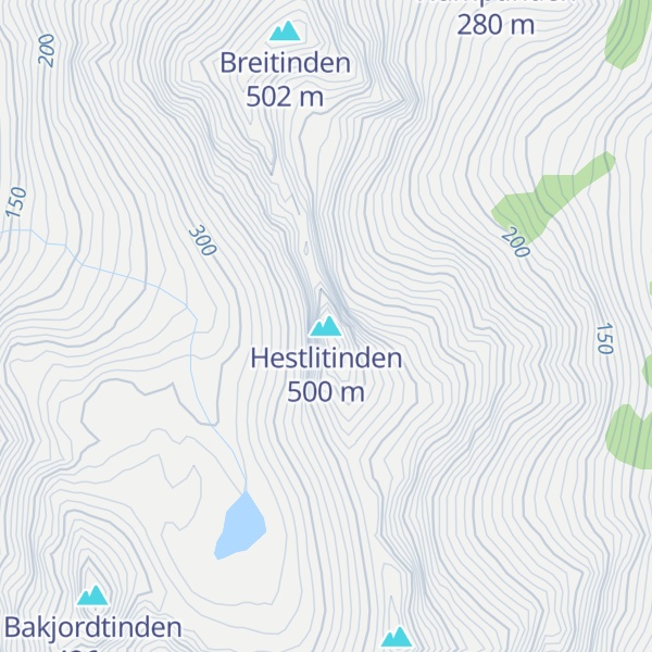 Map of Hestlitinden