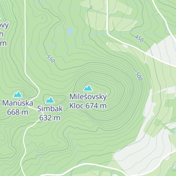 Map of Milešovský Kloc