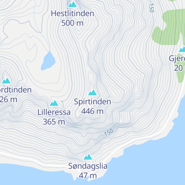 Map of Spirtinden