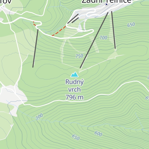 Map of Rudný vrch