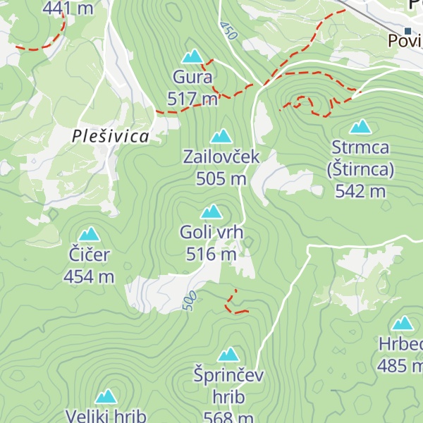 Map of Goli vrh