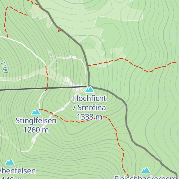 Map of Hochficht / Smrčina