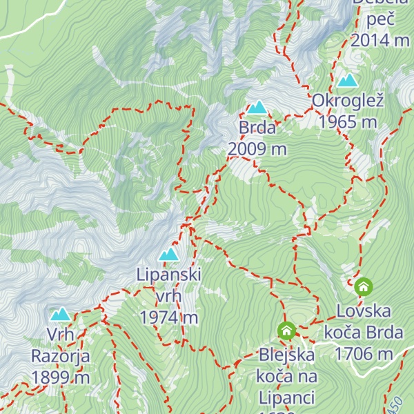 Map of Kredarica