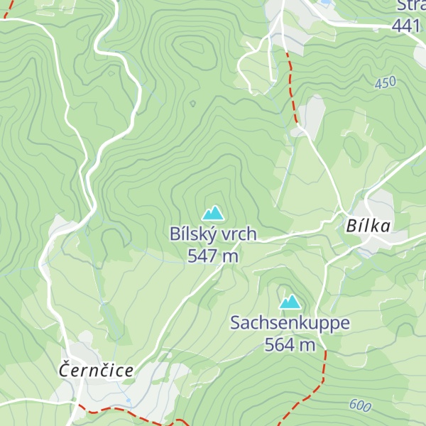 Map of Bílský vrch