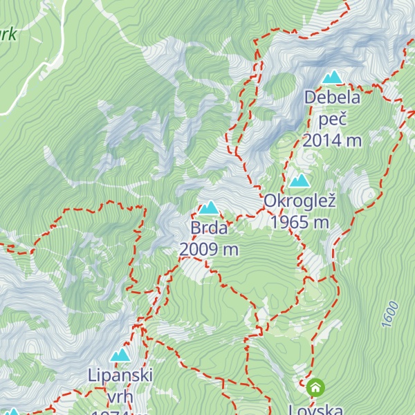 Map of Vrh nad Rdečim