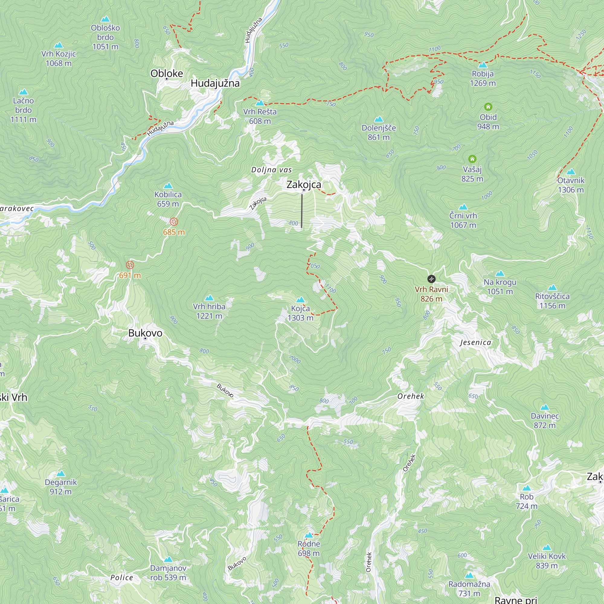 Bivak na Kojci map