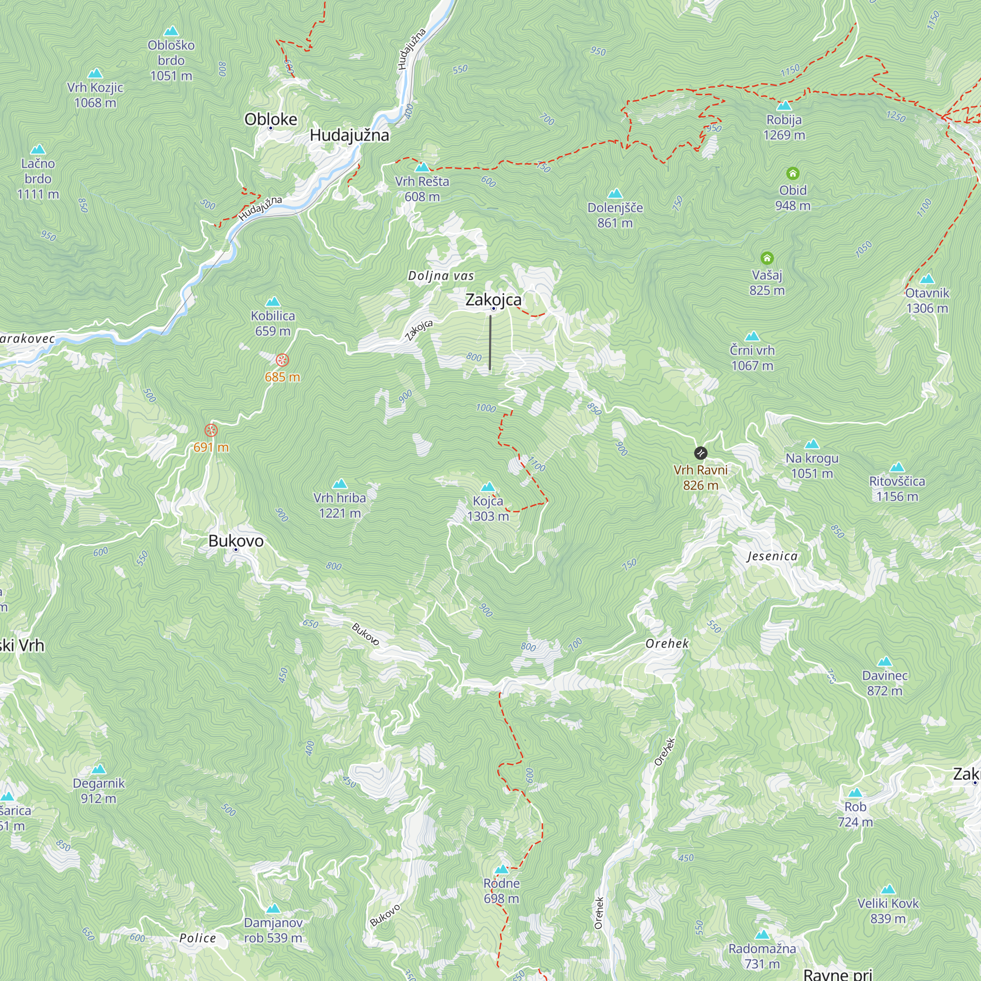 Bivak na Kojci map