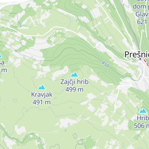 Map of Zajčji hrib