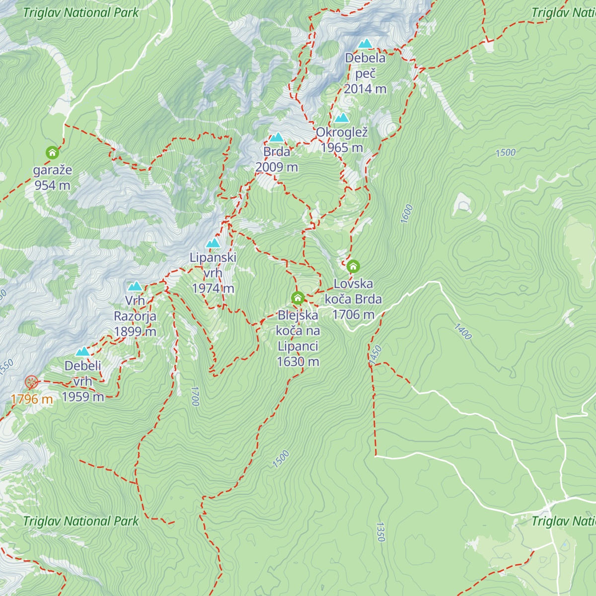 Blejska koča na Lipanci map