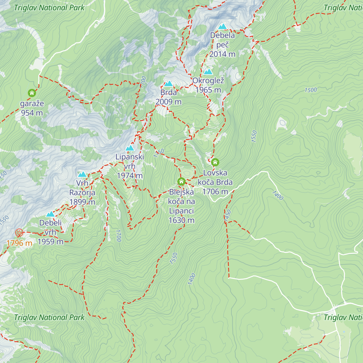 Blejska koča na Lipanci map