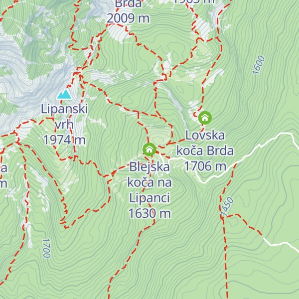 Map of Blejska koča na Lipanci