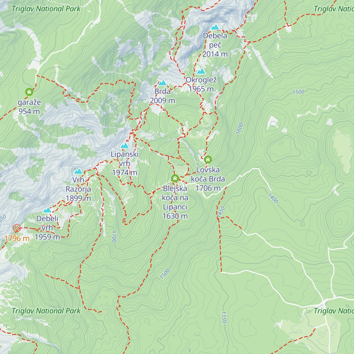 pastirska koča AS Bled-Grad map