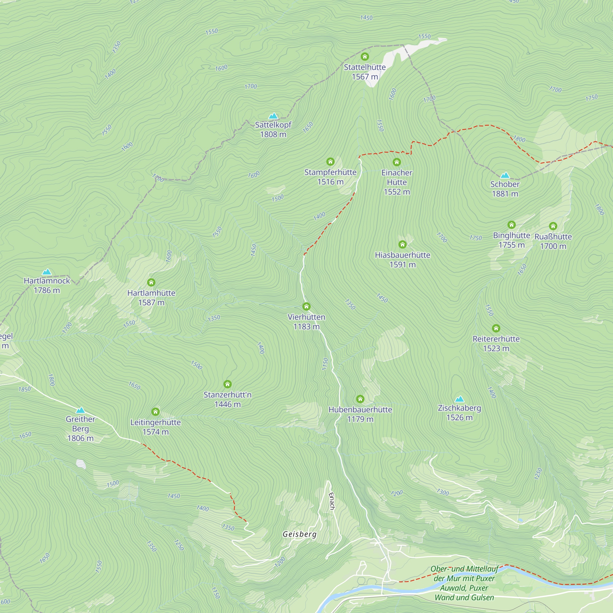 Vierhütten map
