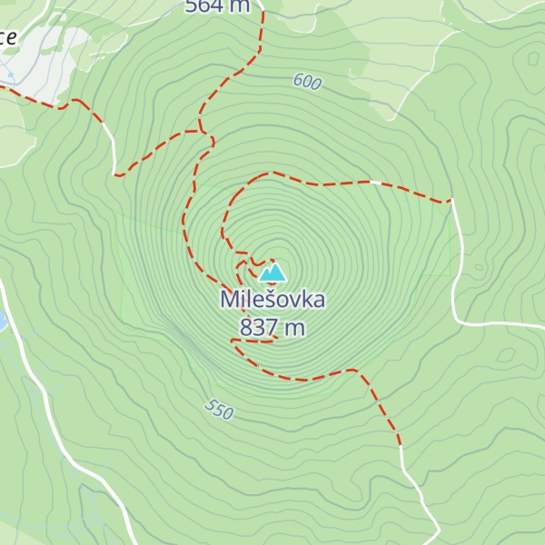 Map of Milešovka