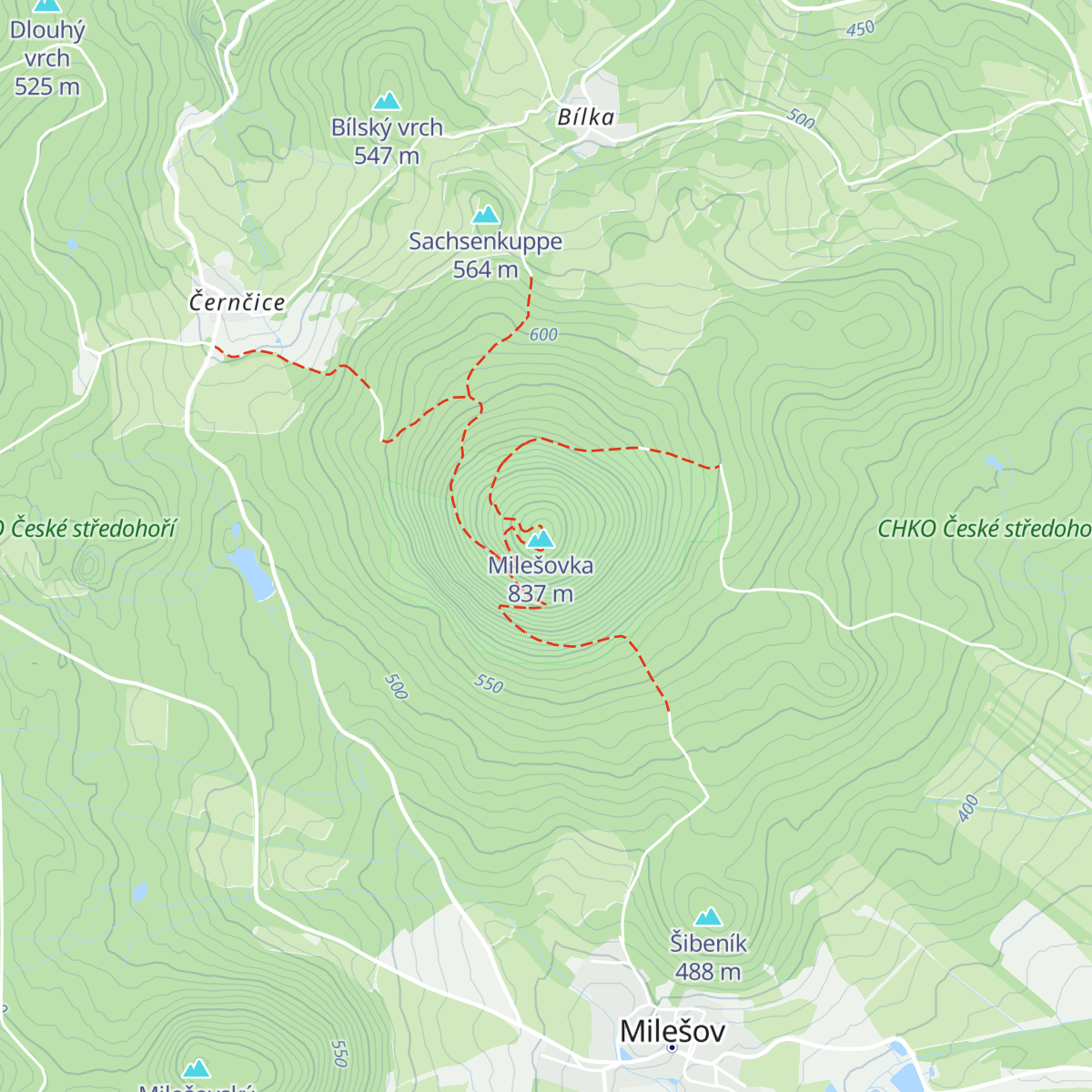 Chata Milešovka map