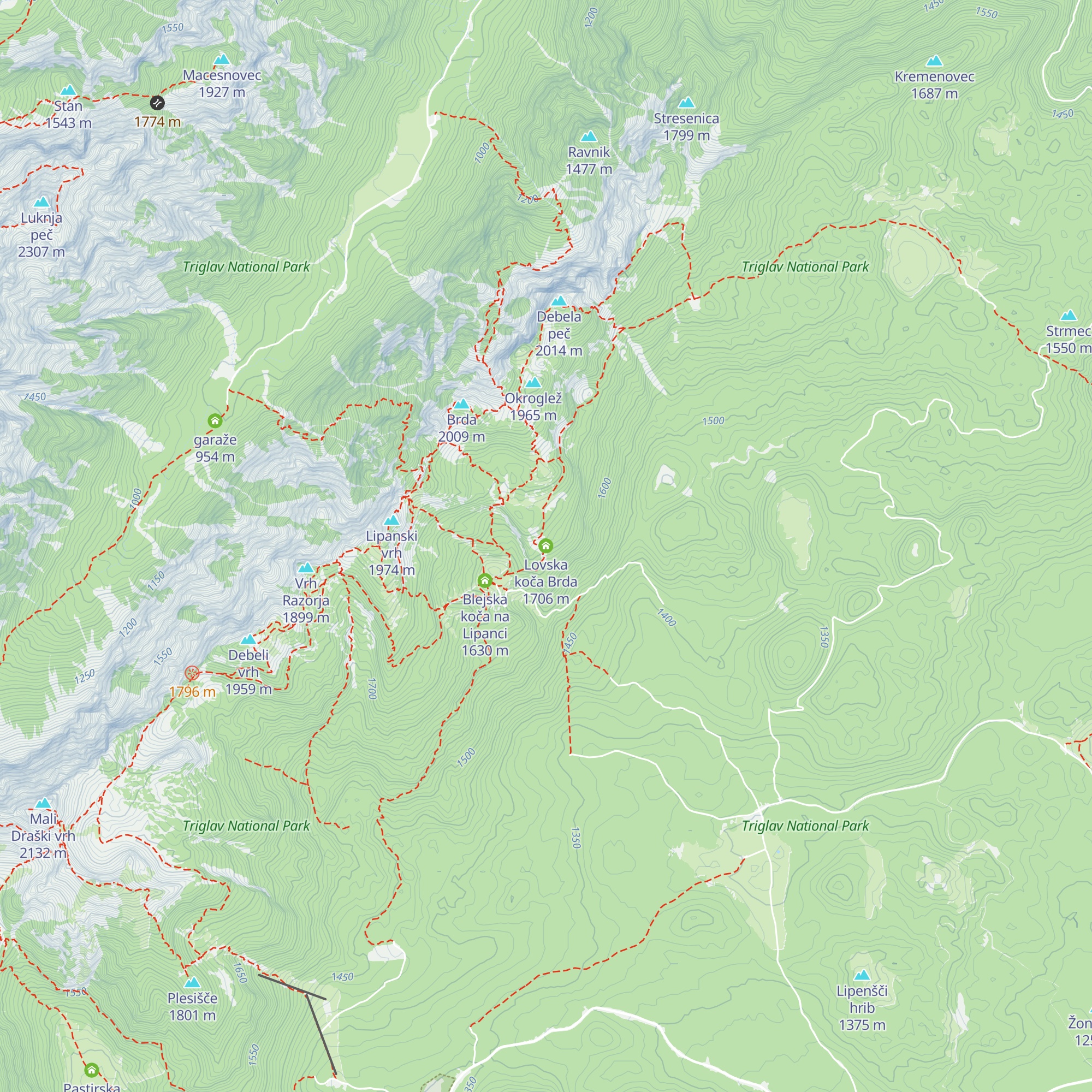 Lovska koča Brda map