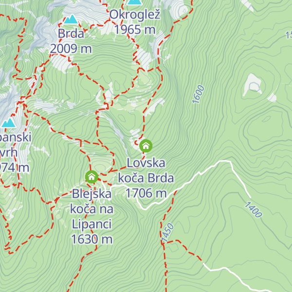 Map of Lovska koča Brda