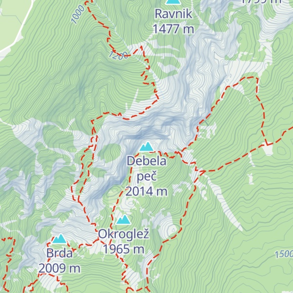 Map of Debela peč