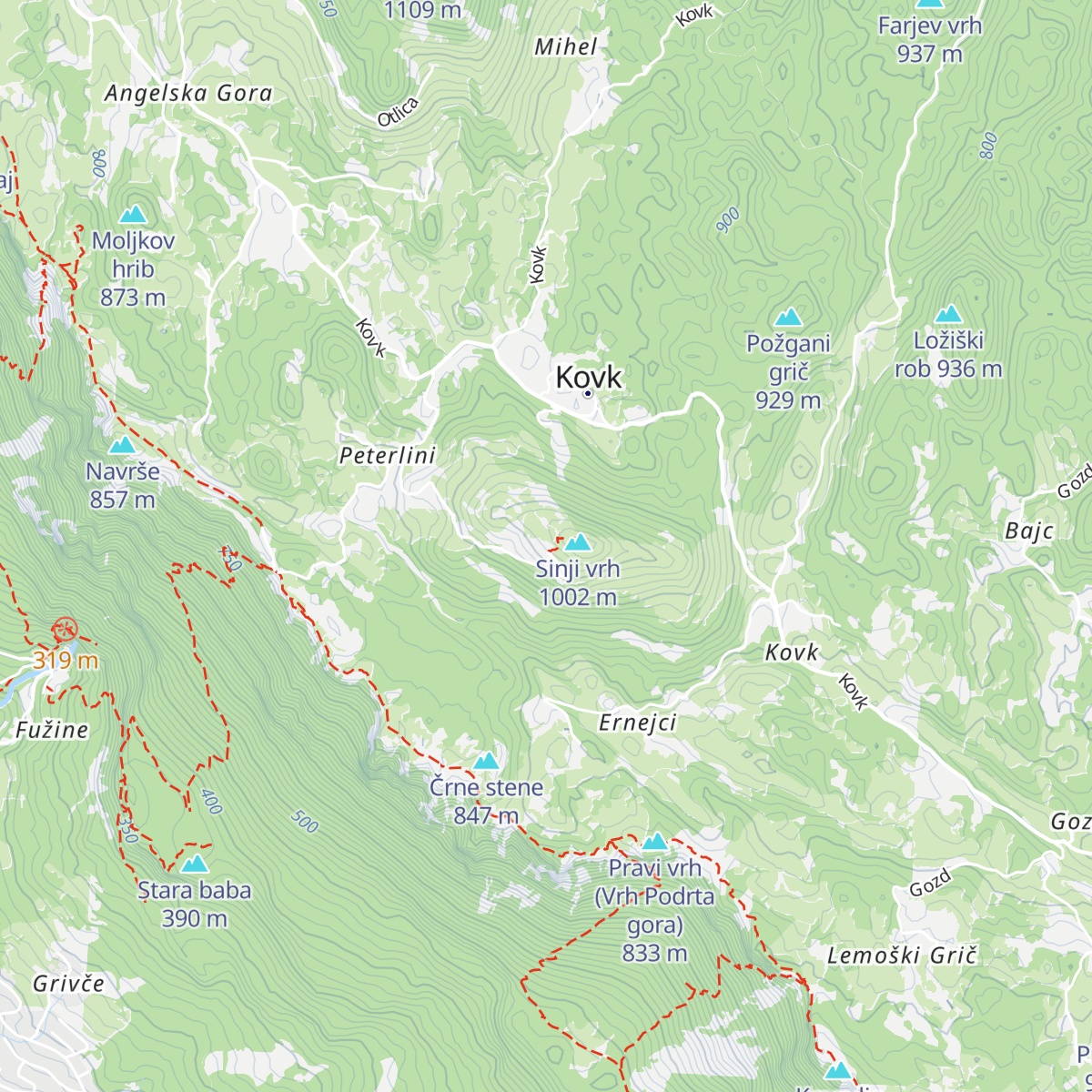 Penzion Sinji vrh map