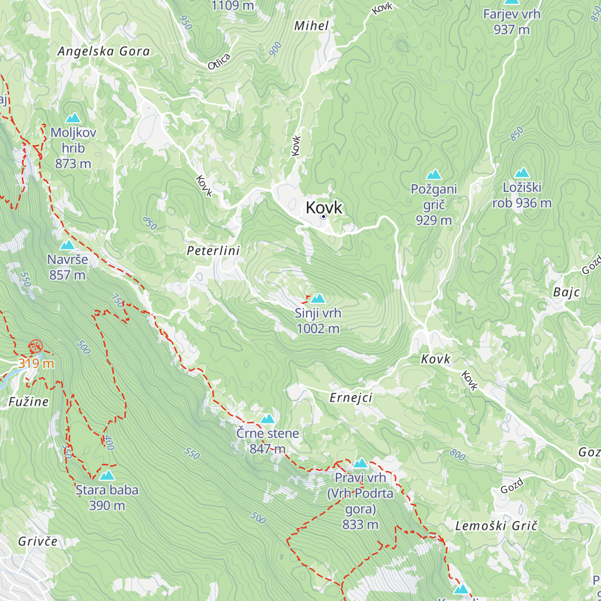 Penzion Sinji vrh map