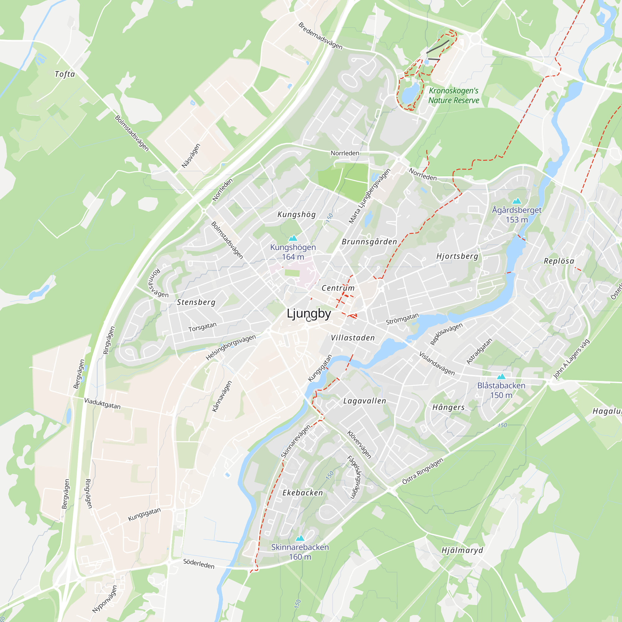 Ljungby Turisminformation map