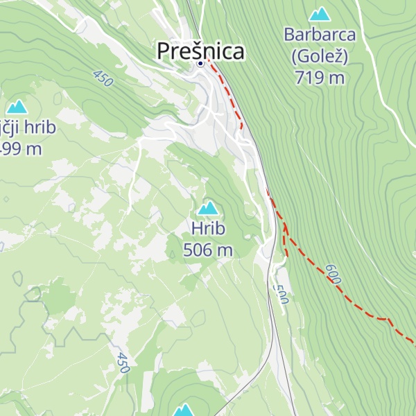Map of Hrib