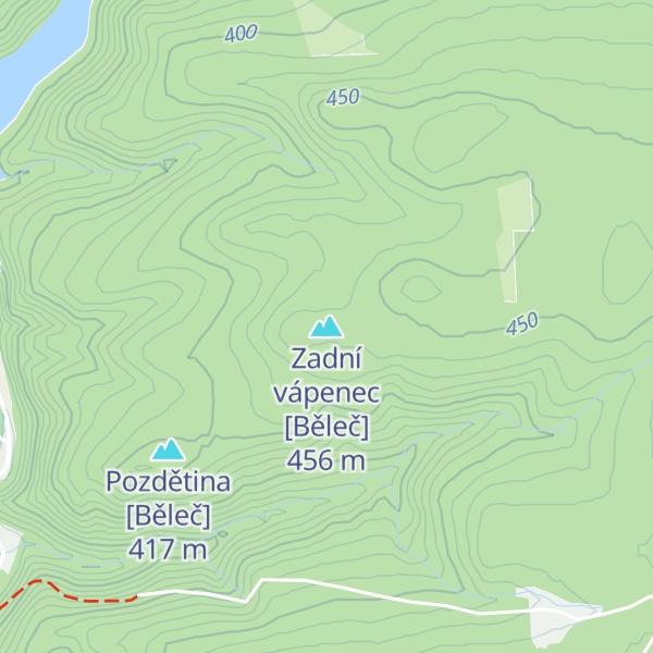 Map of Zadní vápenec [Běleč]