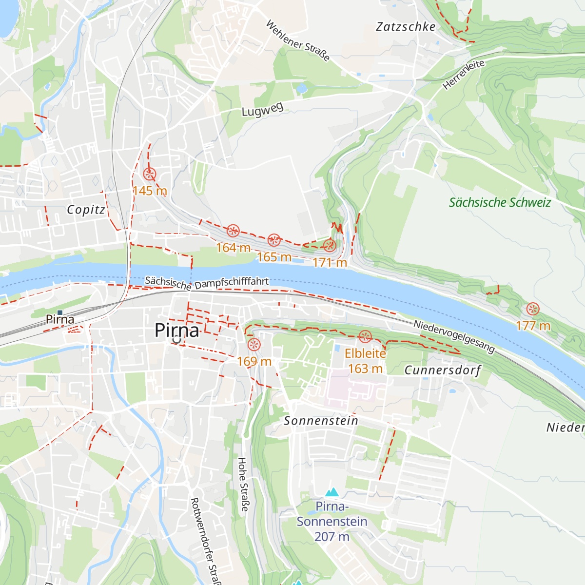 Refugium Elbschlösschen Pirna map
