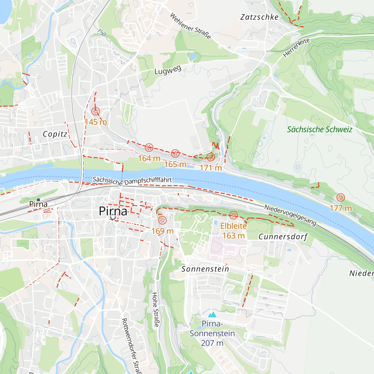 Refugium Elbschlösschen Pirna map