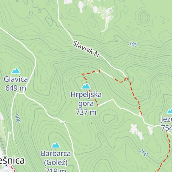 Map of Hrpeljska gora