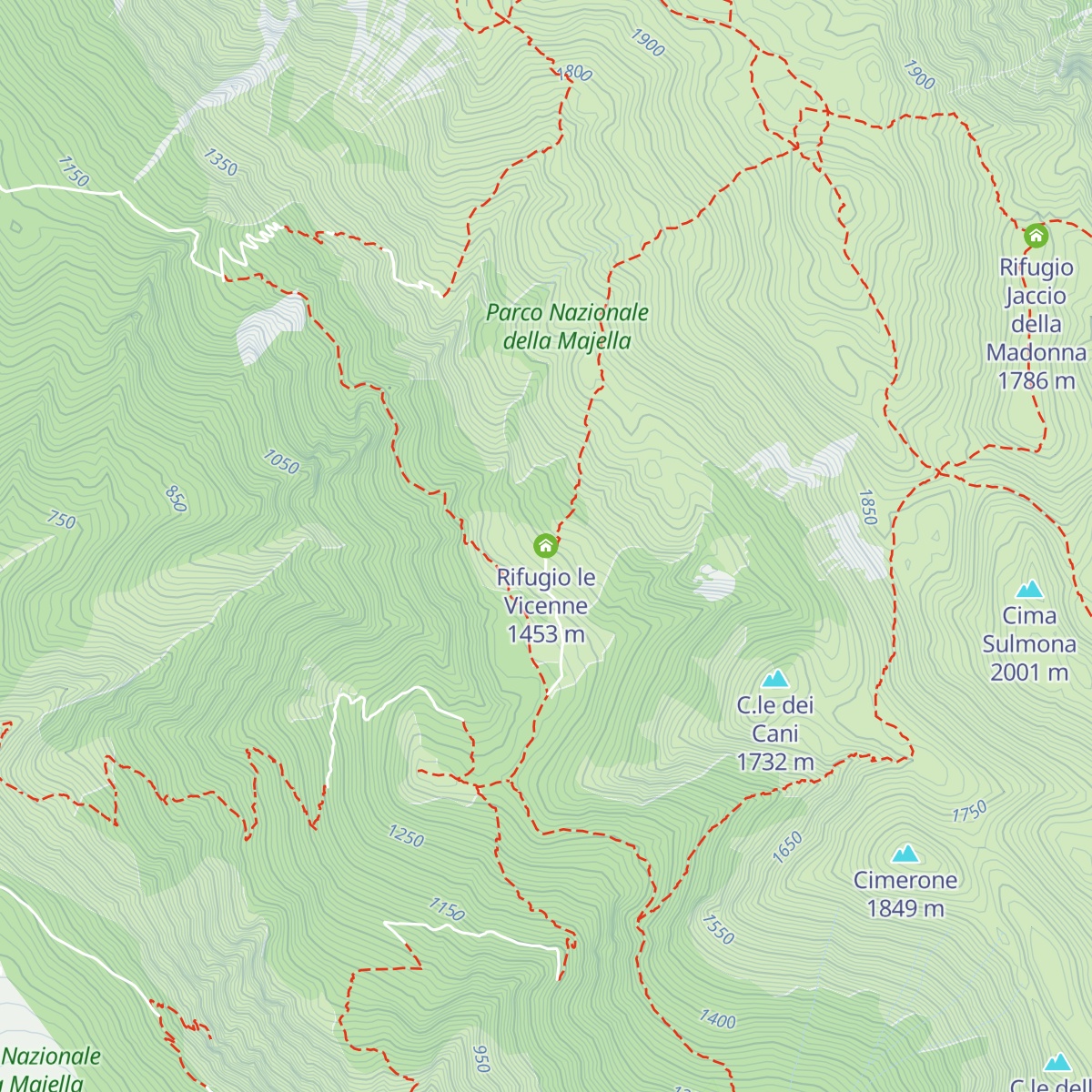 Rifugio le Vicenne map