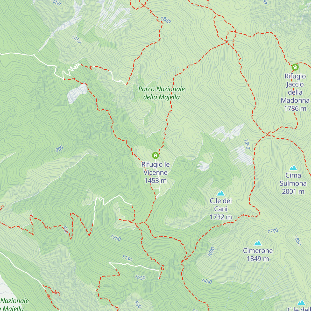 Rifugio le Vicenne map
