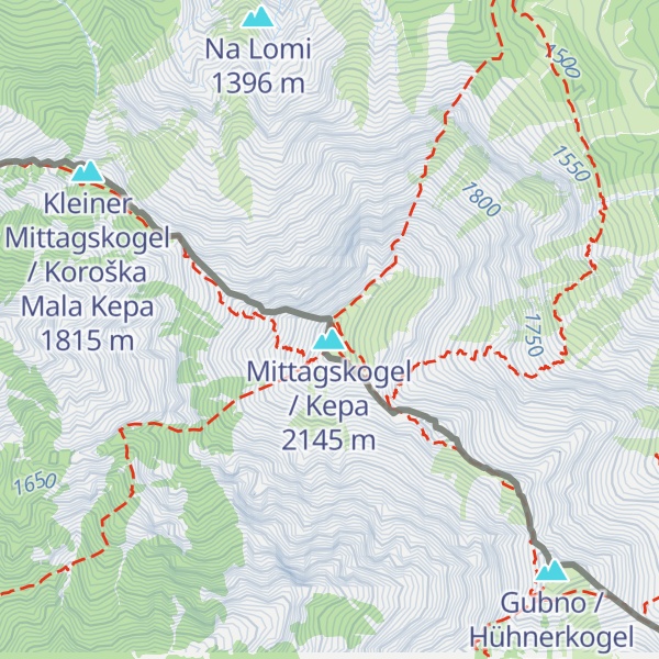Map of Mittagskogel – Nordostgrat