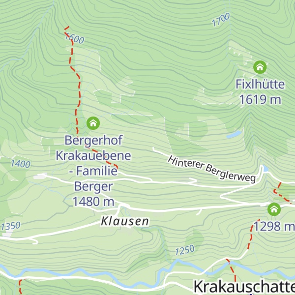 Map of Bergerhof Krakauebene - Familie Bachler