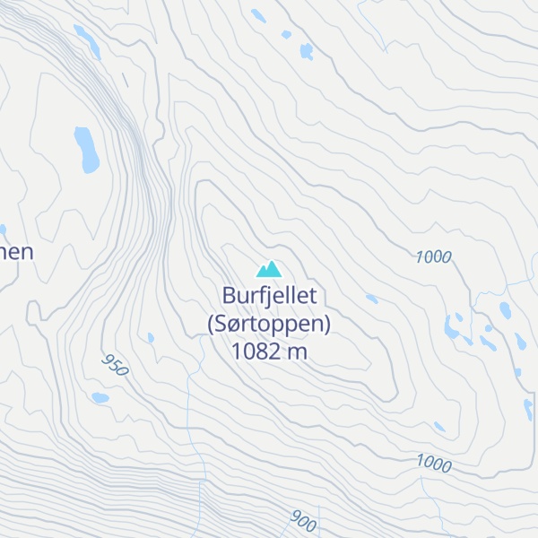 Map of Burfjellet (Sørtoppen)