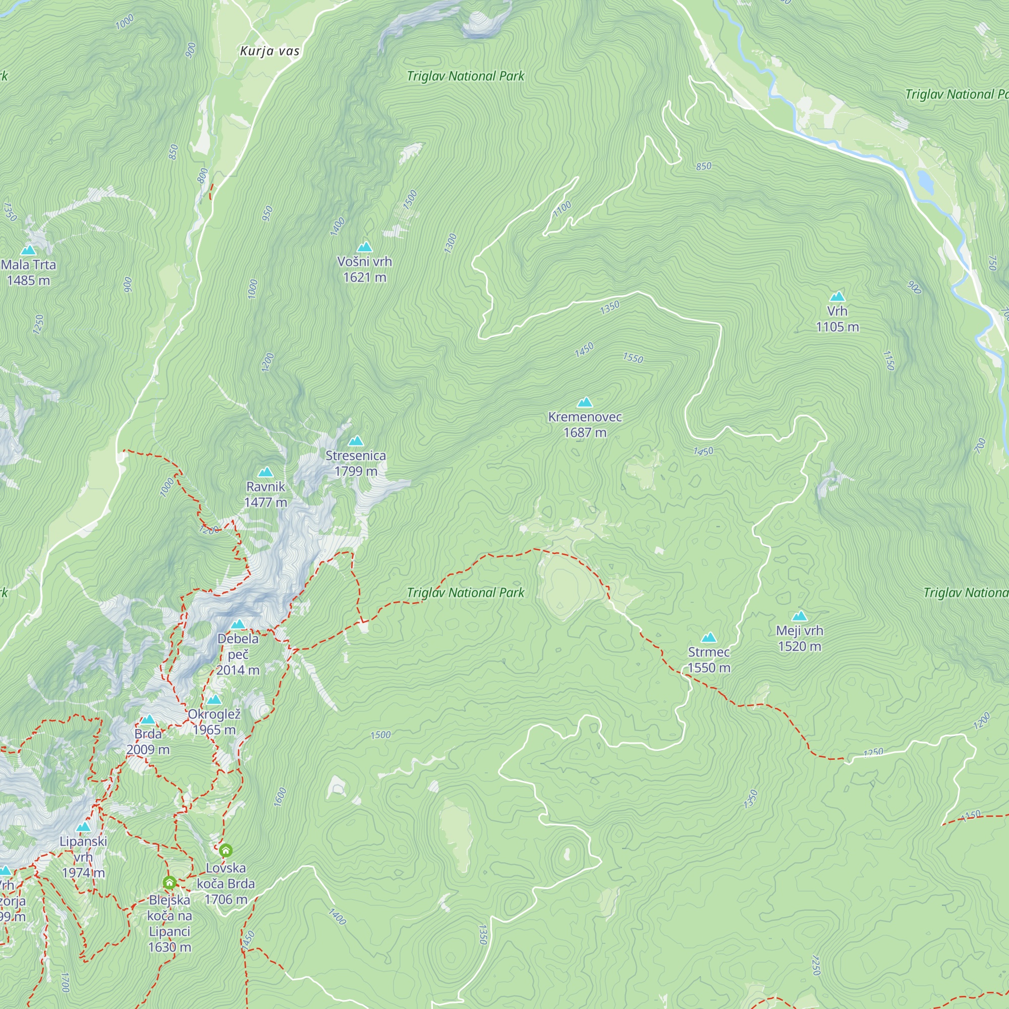 Lovska koča Klek map