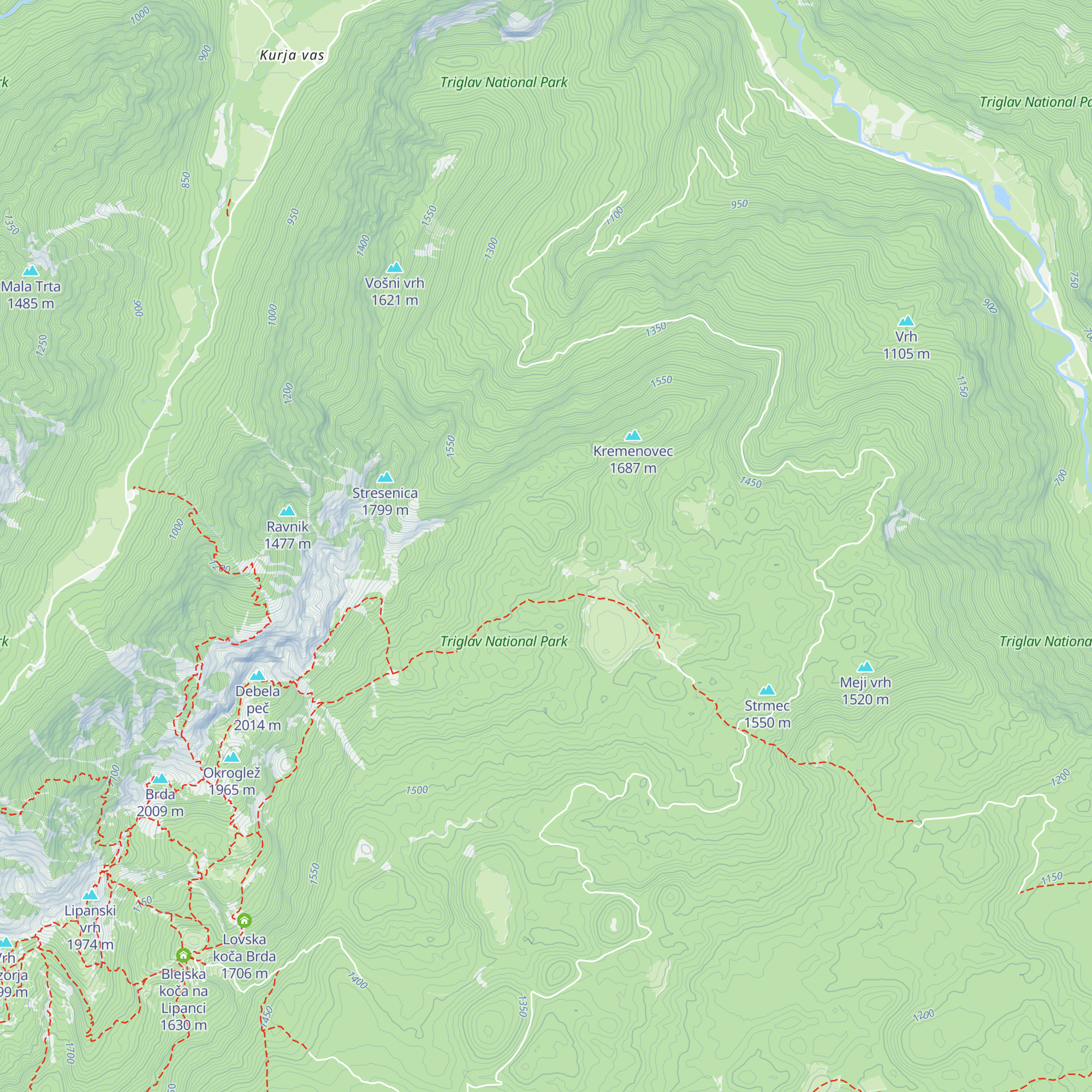 Lovska koča Klek map