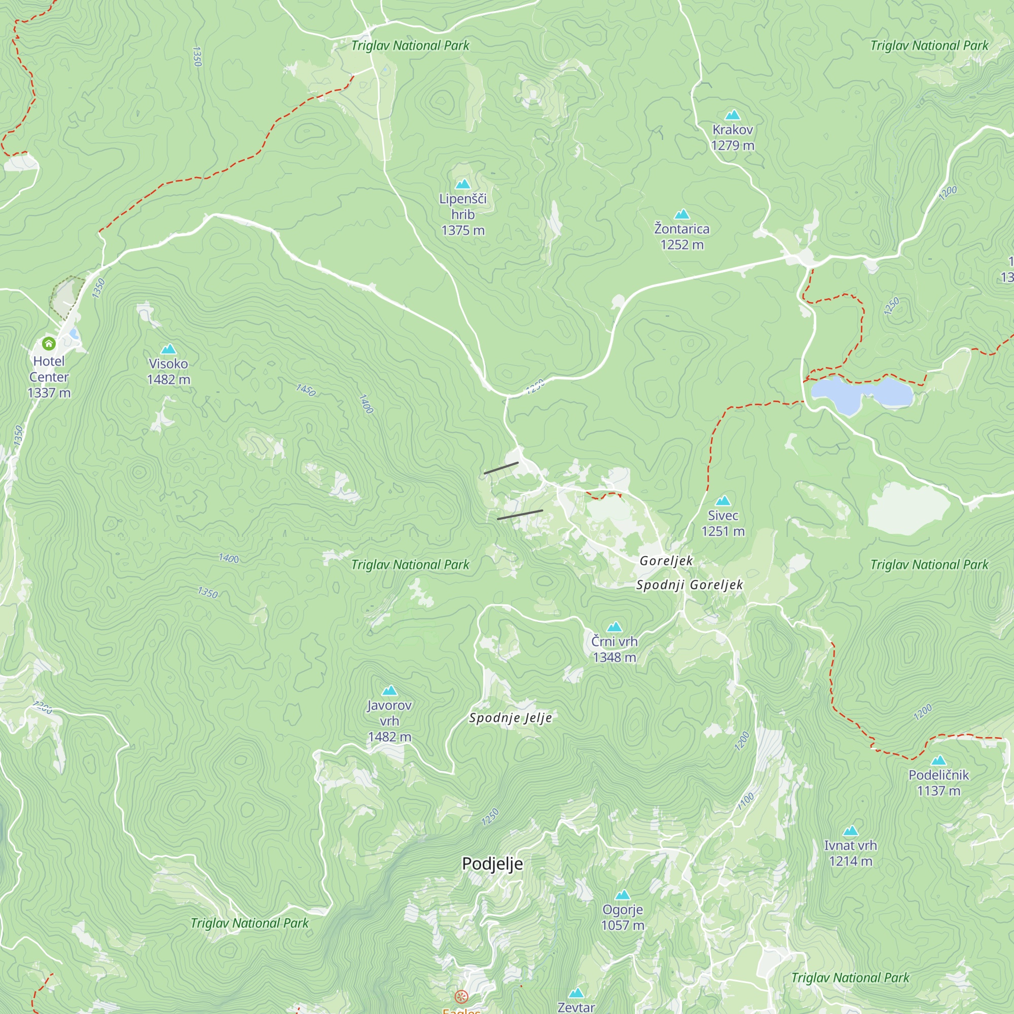 Cosy Lodge Pokljuka map