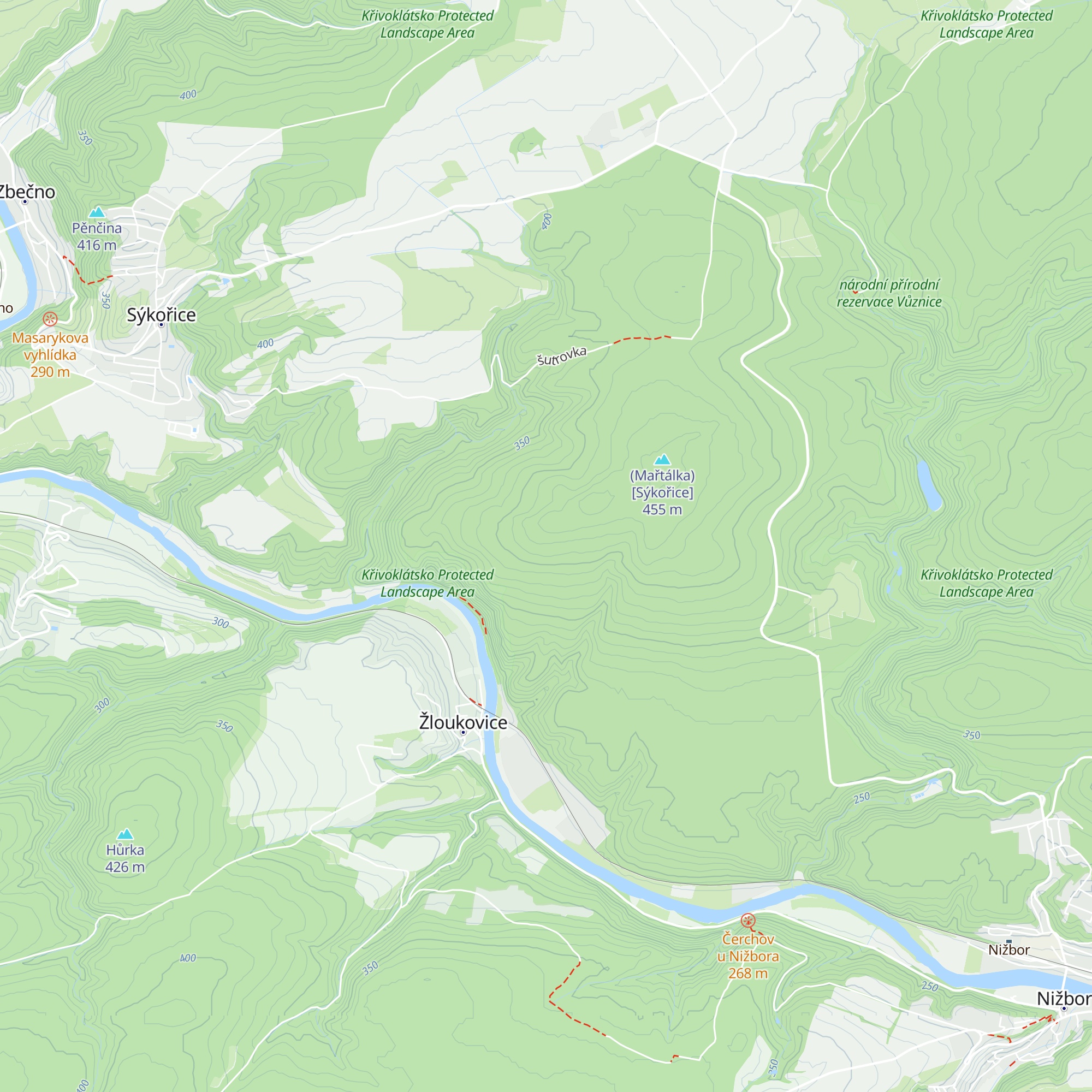 Bouda v lese map