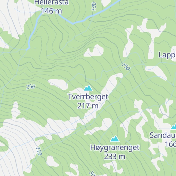 Map of Tverrberget