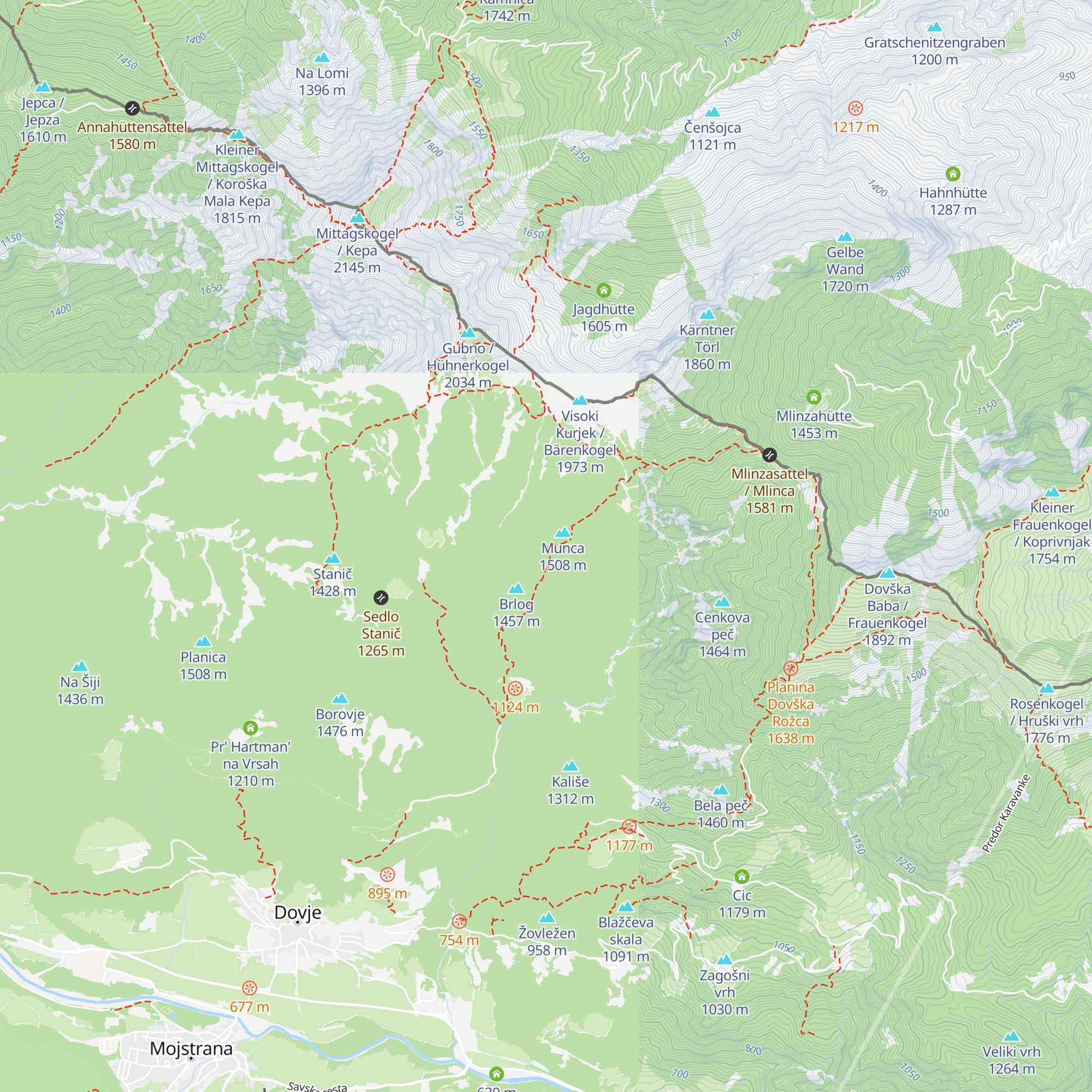 Lovska koča na Brvogih map