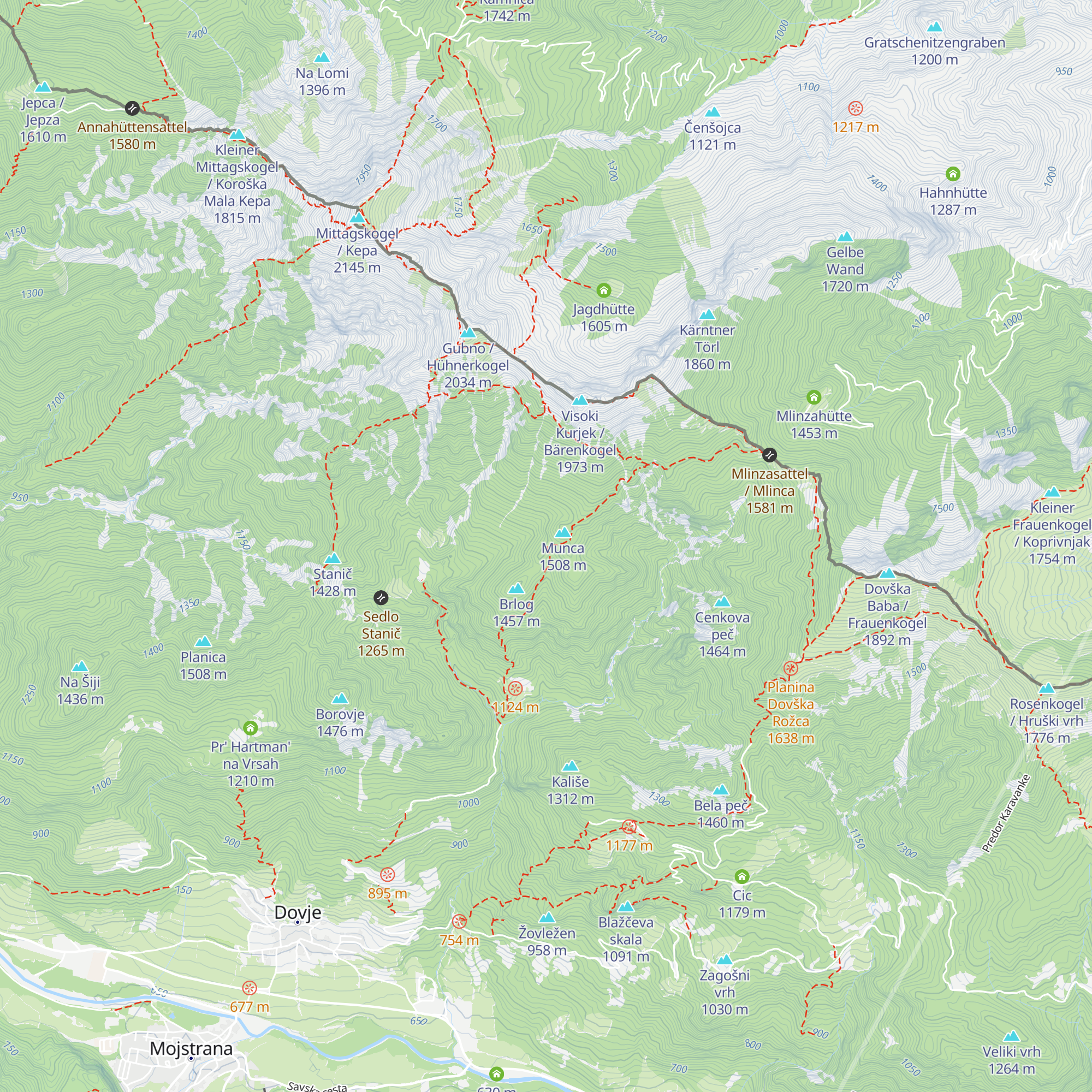 Lovska koča na Brvogih map